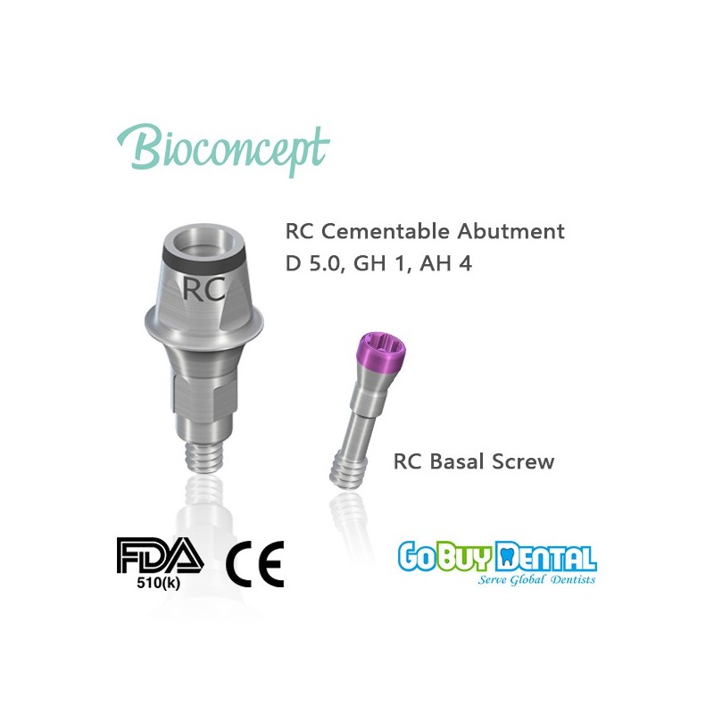 RC Cementable abutment, Ø 5.0mm, Gingiva height 3mm, Abutment Height 5.5mm
