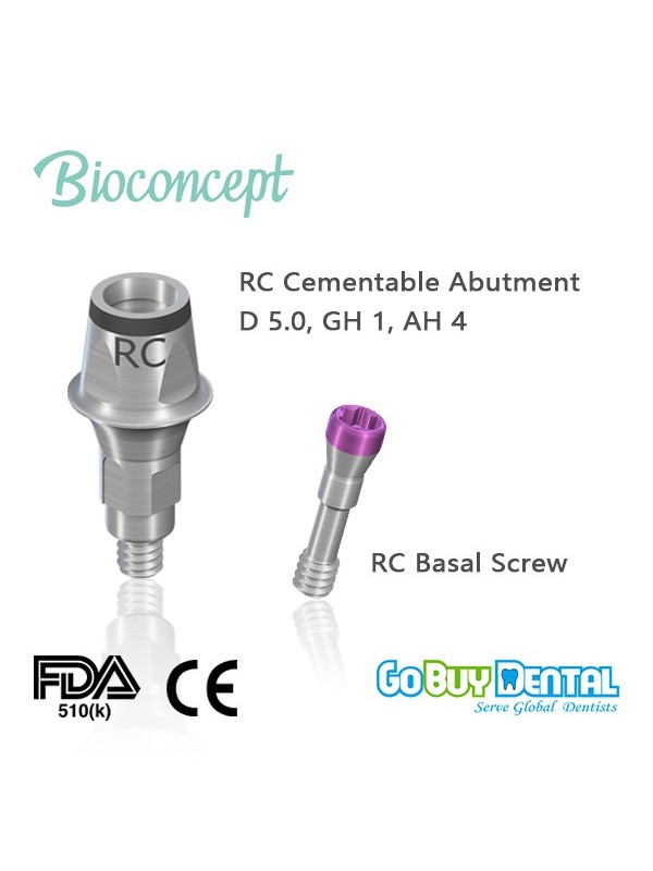 RC Cementable abutment, Ø 5.0mm, Gingiva height 3mm, Abutment Height 5.5mm