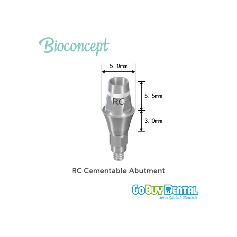 RC Cementable abutment, Ø 5.0mm, Gingiva height 3mm, Abutment Height 5.5mm
