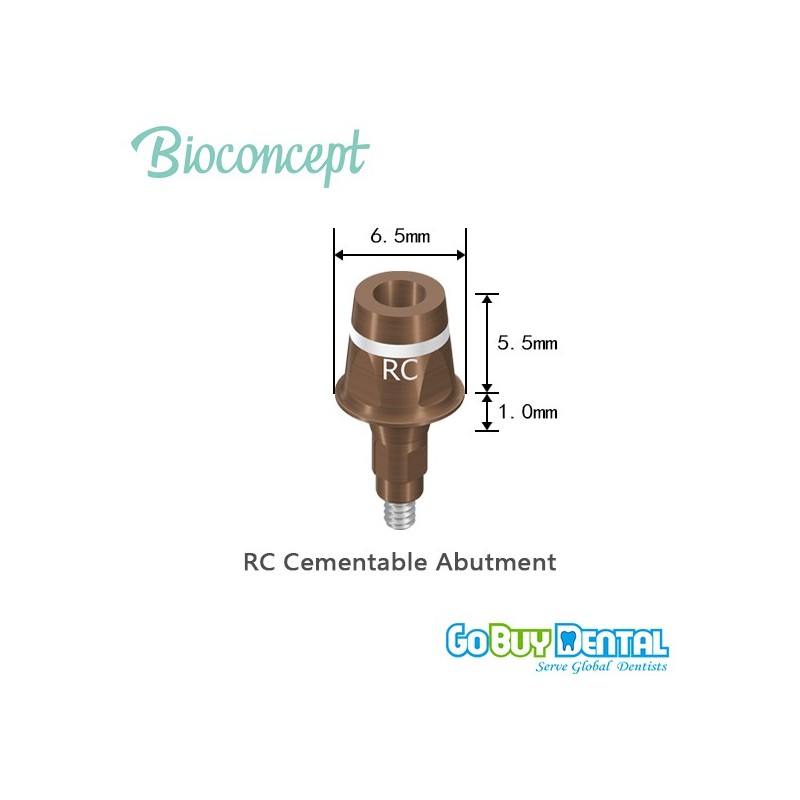 RC Cem. Abutment, D 6.5, GH 1, AH 5.5