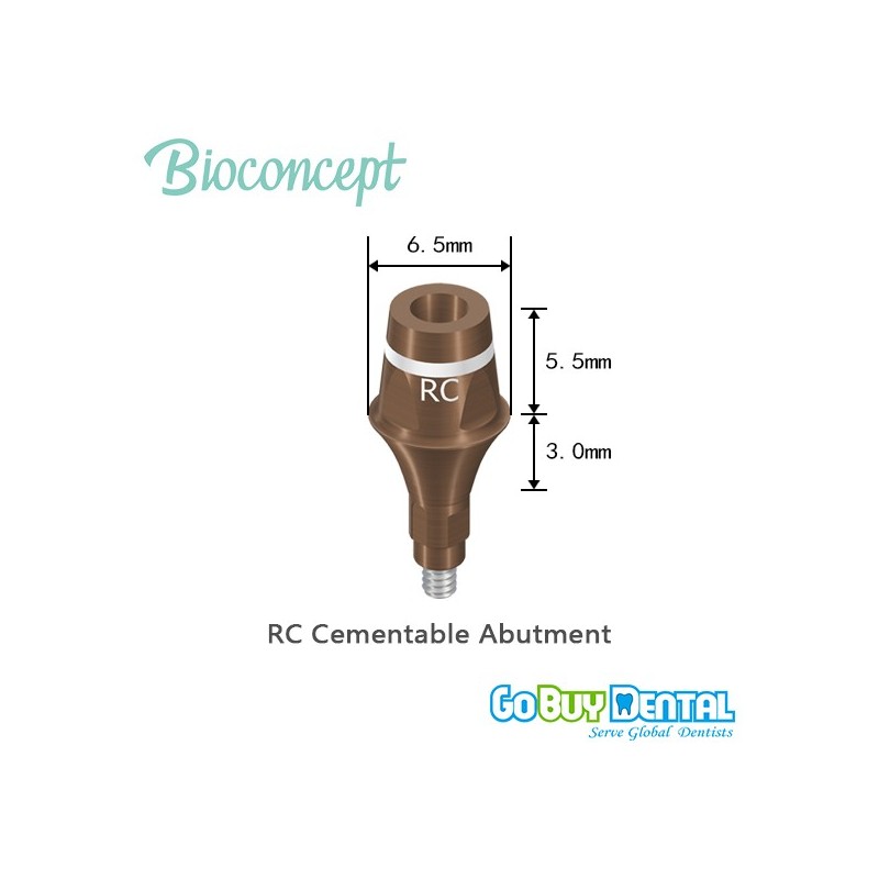 Bone level RC Cementable.Abutment, D 6.5mm ,GH 3mm, AH 5.5mm