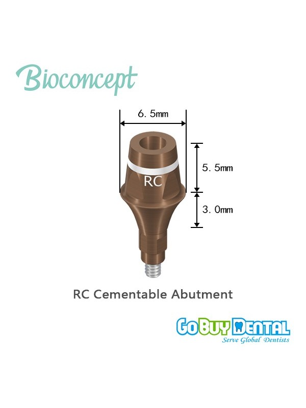 Bone level RC Cementable.Abutment, D 6.5mm ,GH 3mm, AH 5.5mm