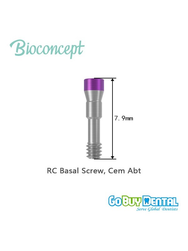 Straumann compatible RC Basal screw, for cementable abutment only, L 7.9mm