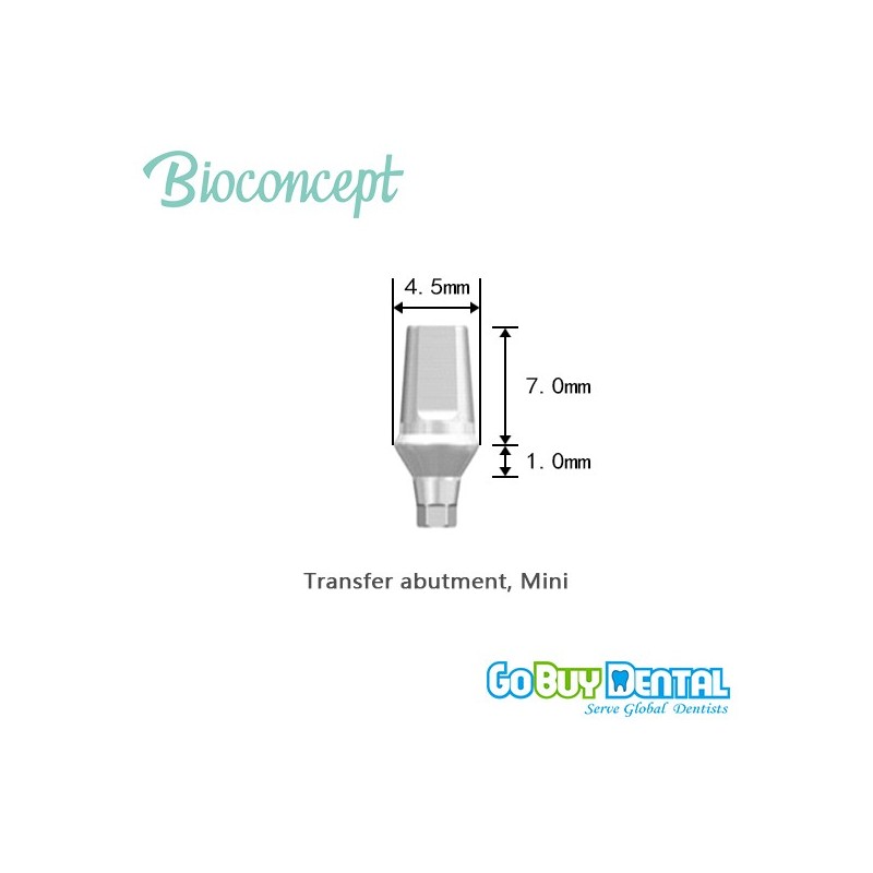 Bioconcept Hex mini transfer abutment φ4.5mm, gingival height 1mm, height 7mm(331510)
