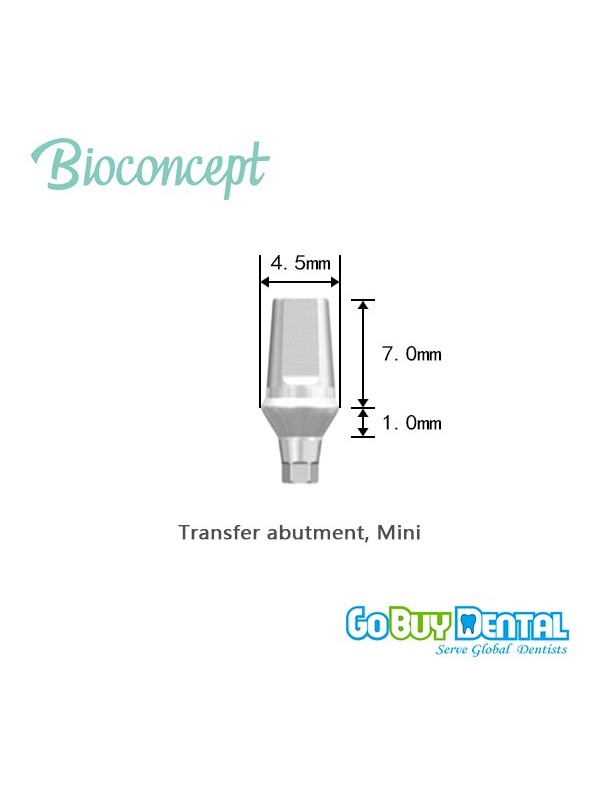 Bioconcept Hex mini transfer abutment φ4.5mm, gingival height 1mm, height 7mm(331510)