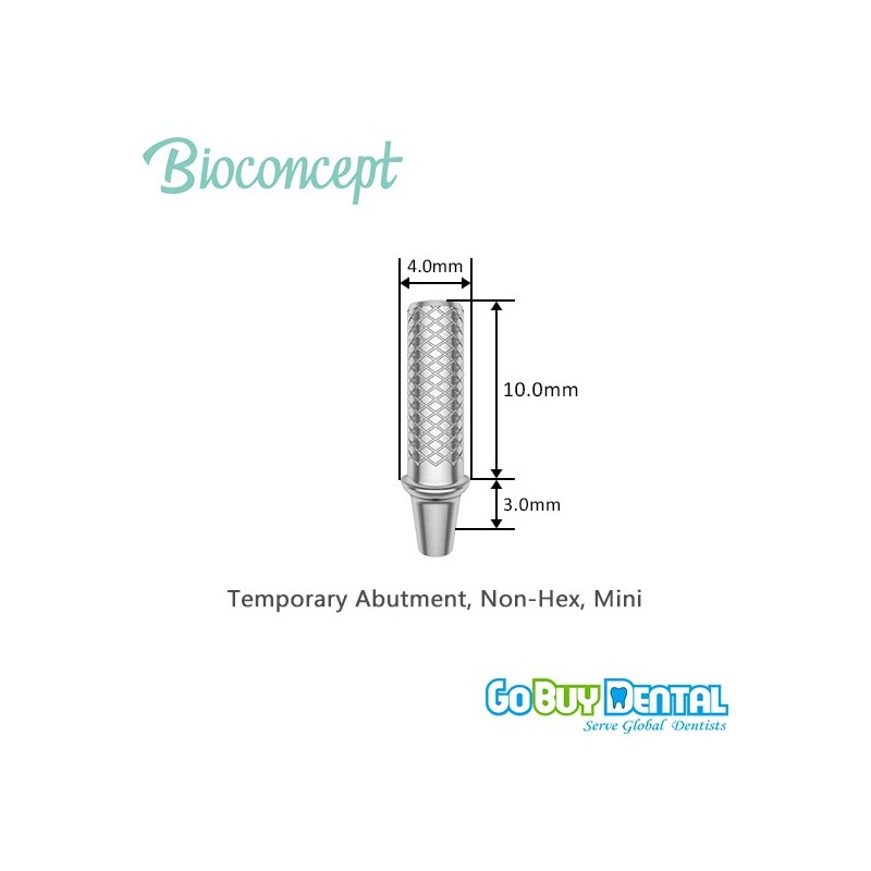 Bioconcept Non-Hex mini temporary abutment φ4.0mm, gingival height 3mm, height 10mm