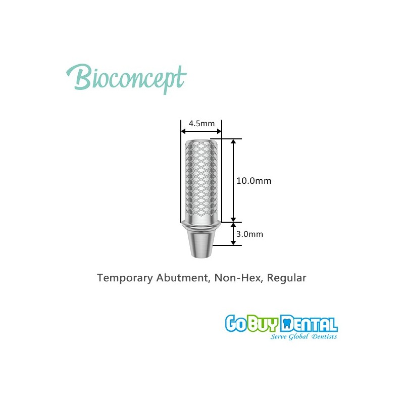Bioconcept Non-Hex regular temporary abutment φ4.5mm, gingival height 3mm, height 10mm