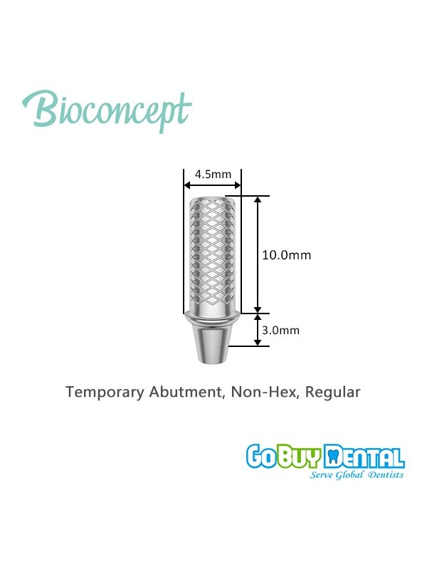 Bioconcept Non-Hex regular temporary abutment φ4.5mm, gingival height 3mm, height 10mm