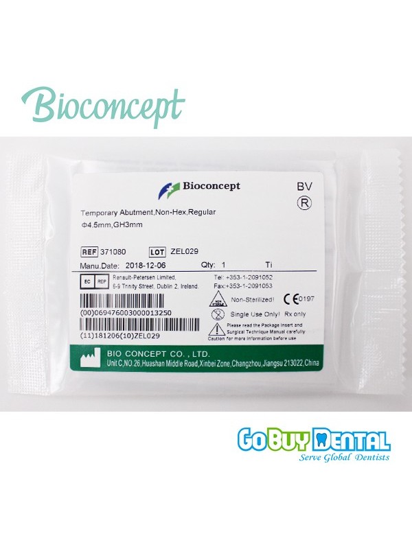 Bioconcept Non-Hex regular temporary abutment φ4.5mm, gingival height 3mm, height 10mm