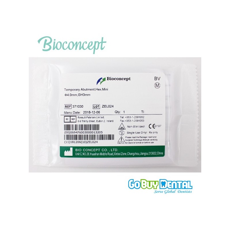 Bioconcept Hex mini temporary abutment φ4.0mm, gingival height 3mm, height 10mm