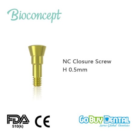 Straumann compatible Bone Level Implants NC Closure Screw, height 0.5mm