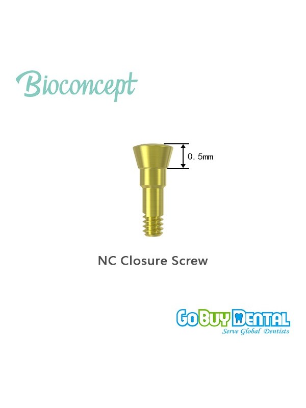 Straumann compatible Bone Level Implants NC Closure Screw, height 0.5mm