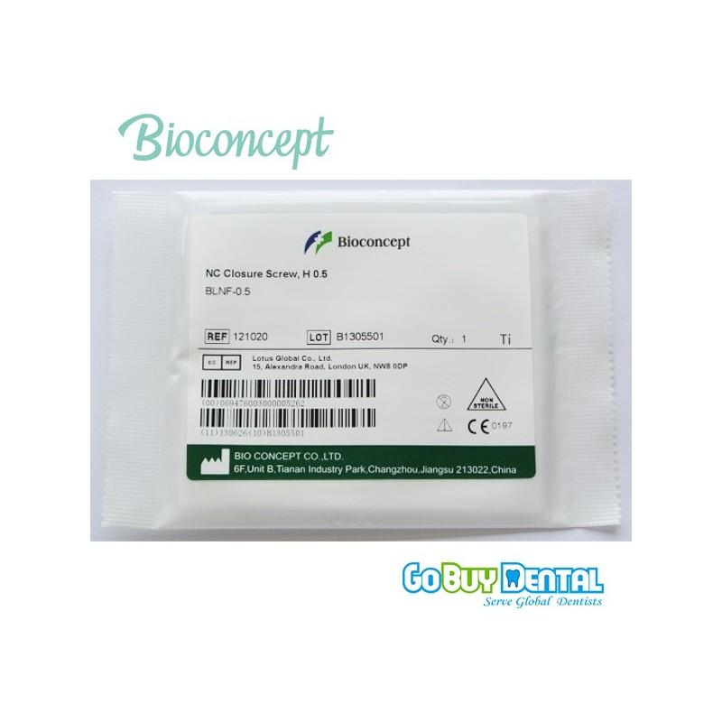 Straumann compatible Bone Level Implants NC Closure Screw, height 0.5mm