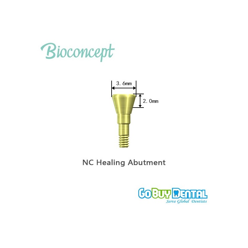 Straumann compatible NC Healing Abutment., conical, Diameter 3.6, Height 2