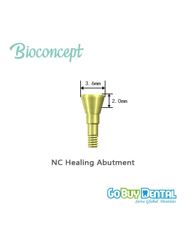 Straumann compatible NC Healing Abutment., conical, Diameter 3.6, Height 2