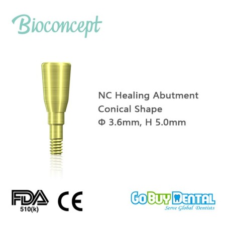 Straumann compatible NC Healing Abutment, conical, Diameter 3.6, Height 5.0