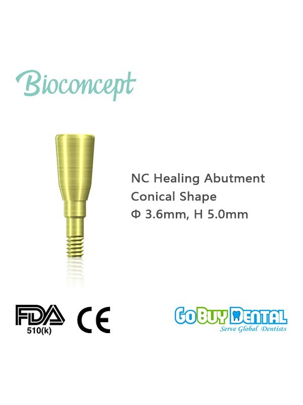 Straumann compatible NC Healing Abutment, conical, Diameter 3.6, Height 5.0