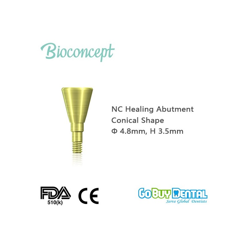 Straumann compatible NC Healing Abutment, conical, Diameter 4.8, Height 3.5