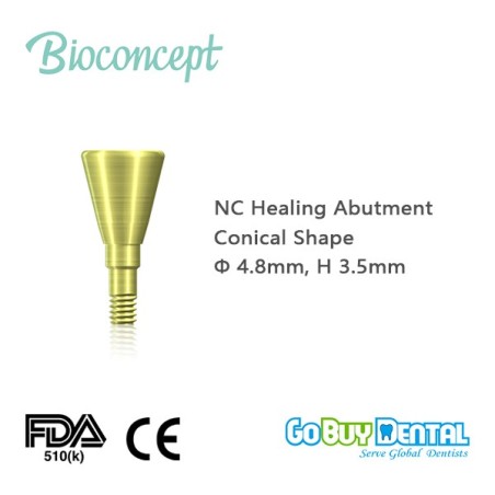Straumann compatible NC Healing Abutment, conical, Diameter 4.8, Height 3.5