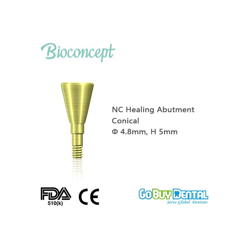 Straumann compatible NC Healing Abutment., conical, Diameter 4.8, Height 5