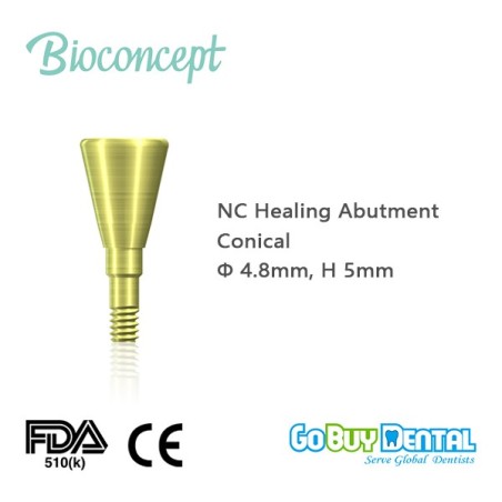 Straumann compatible NC Healing Abutment., conical, Diameter 4.8, Height 5