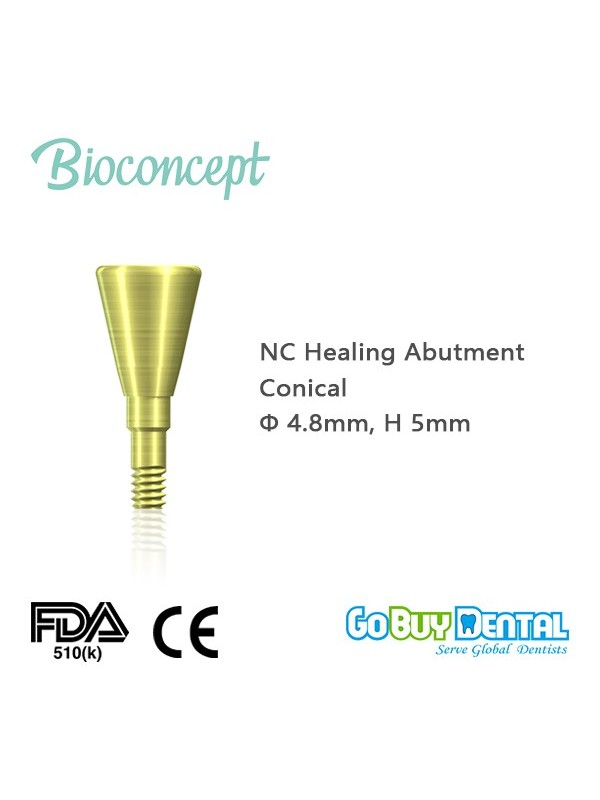 Straumann compatible NC Healing Abutment., conical, Diameter 4.8, Height 5