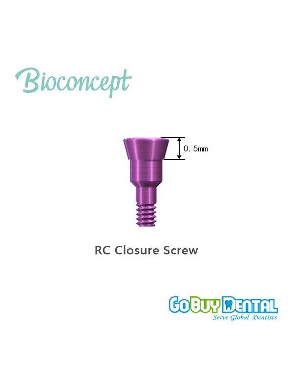 Straumann compatible Bone Level RC Closure Screw, Height 0.5mm