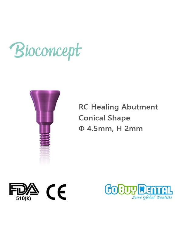 Straumann Bone Level Compatible RC Healing Abutment., conical, Diameter 4.5, Height 2