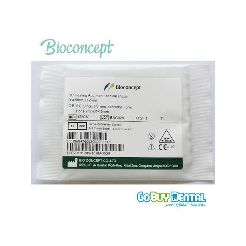 Straumann Bone Level Compatible RC Healing Abutment., conical, Diameter 4.5, Height 2