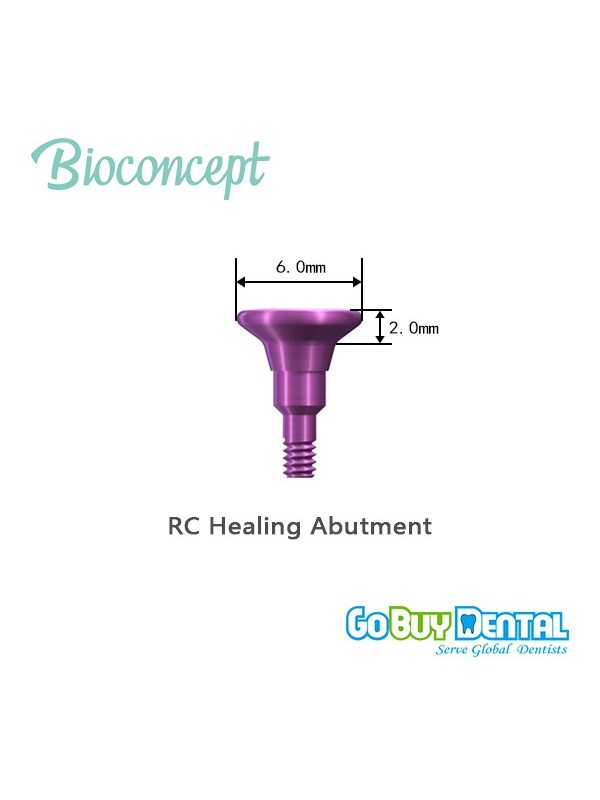 Straumann compatible RC Healing Abutment., conical, Diameter 6.0, Height 2