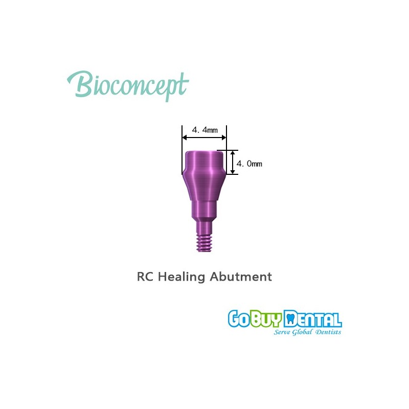 Straumann compatible RC Healing Abutment, bottle shape, Ø4.4mm, H 4mm