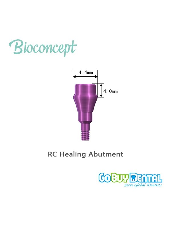 Straumann compatible RC Healing Abutment, bottle shape, Ø4.4mm, H 4mm